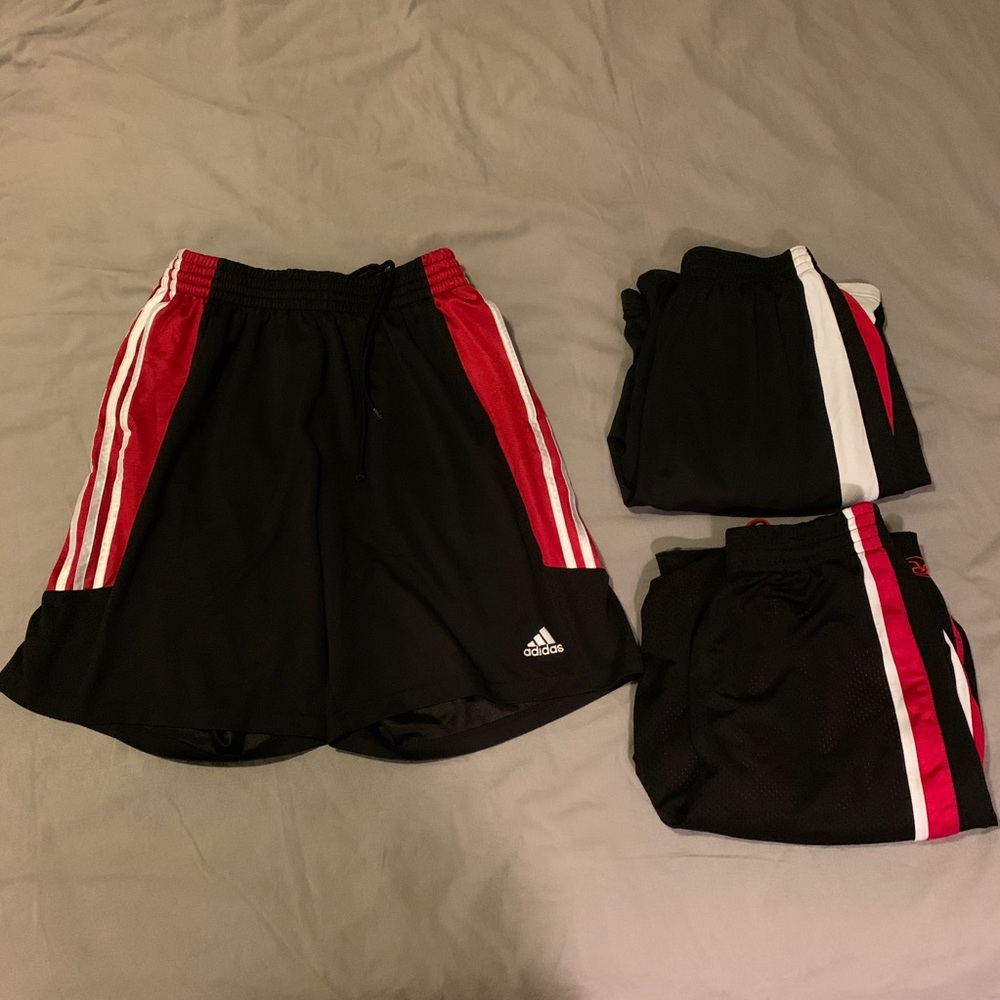 Black and Res Basketball Shorts